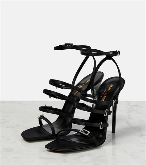saint laurent jerry embellished satin sandals